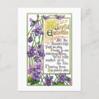 Vintage Violets and Religious Easter Verse