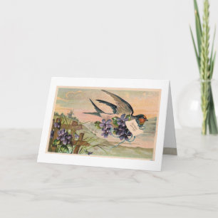 Vintage Violets Birthday Card