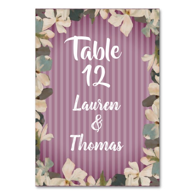 Vintage Violets table number (Front)