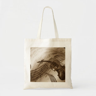 Vintage Violin and Sheet Music Tote Bag