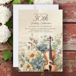 Vintage Violin Dusty Blue Flowers 30th Birthday Invitation<br><div class="desc">Elegant,  vintage 30th birthday party invitation for women designed with a violin sitting among dusty blue and cream-coloured flowers and greenery.   Personalise by adding the name of the guest of honour,  her age,  and her party information. Contact us for help with customisation or to request matching products.</div>