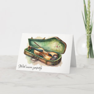 Vintage Violin In Case Sympathy Card