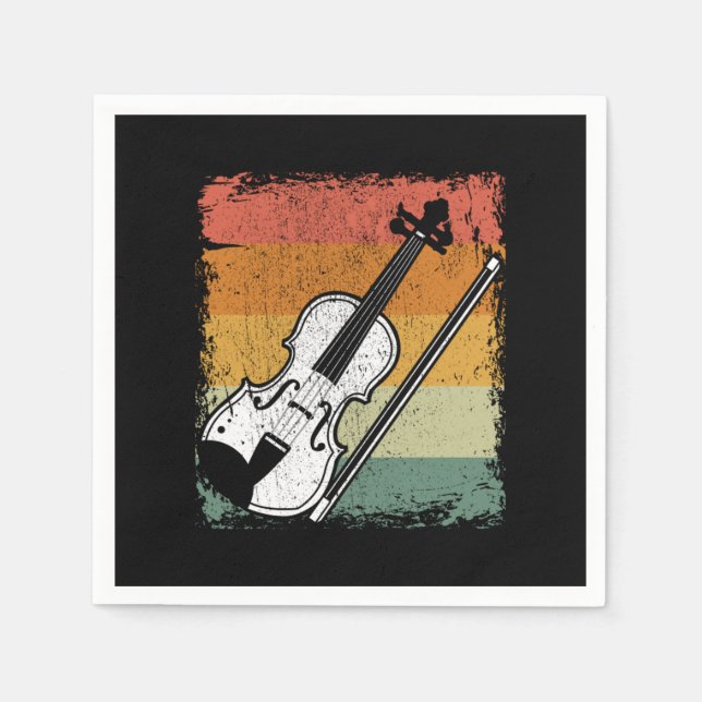 Vintage Violin Player Music Violinist Gift Idea Napkin (Front)