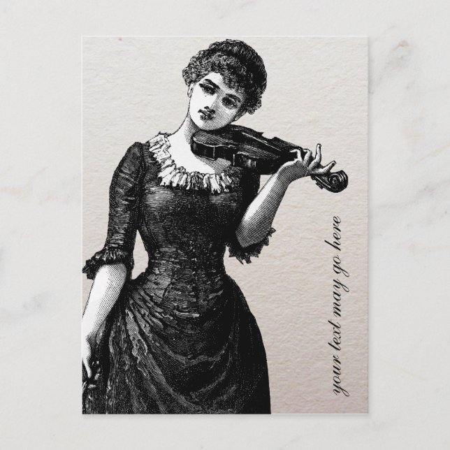 Vintage Violinist Postcard (Front)