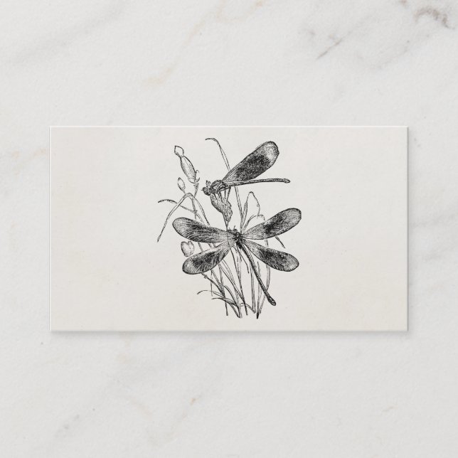 Vintage Virgin Dragonfly Personalised Template Business Card (Front)