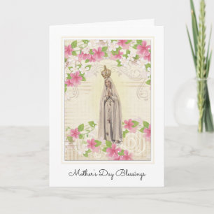 Vintage Virgin Mary Fatima Jesus Religious Card