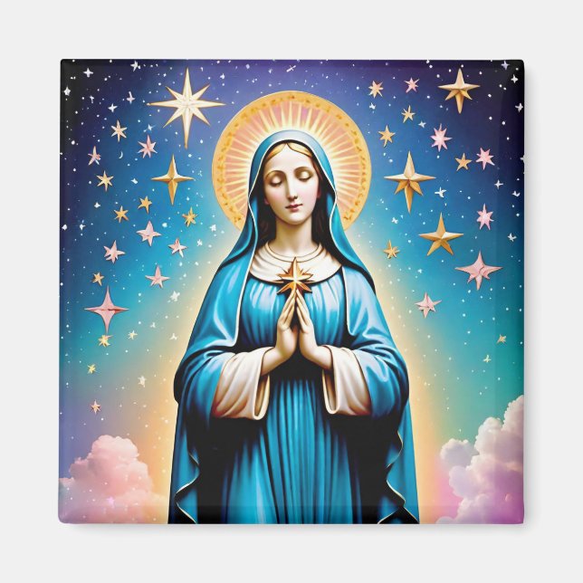 Vintage Virgin Mary Magnet, Catholic Magnet (Front)