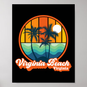 Vintage Virginia Beach Virginia Summer 90s Beach S Poster