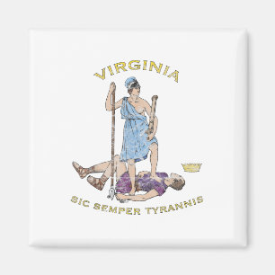Vintage Virginia Motto Sic Semper Tyrannis Magnet