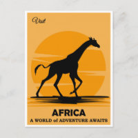 Vintage Visit Africa African Giraffe Travel