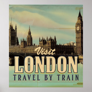 Vintage Visit London poster