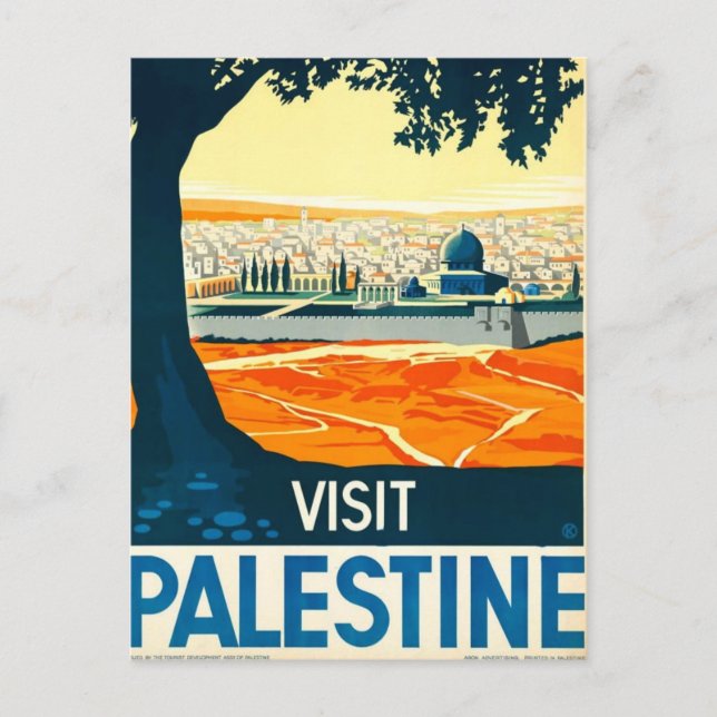 Vintage Visit Palestine Adv Postcard (Front)
