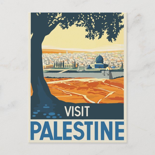 Vintage Visit Palestine Travel Postcard (Front)