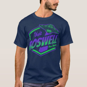 Vintage Visit Roswell New Mexico Funny Flying Sau T-Shirt