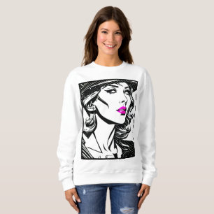 Vintage Vixen: Film Noir Pop Art Sweatshirt