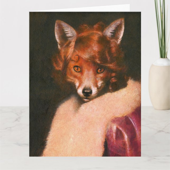 Vintage Vixen Large Greetings Card (Front)