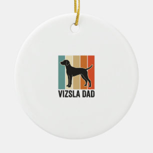 Vintage Vizsla Dad Dog Lover Shirt Design_1 Ceramic Tree Decoration
