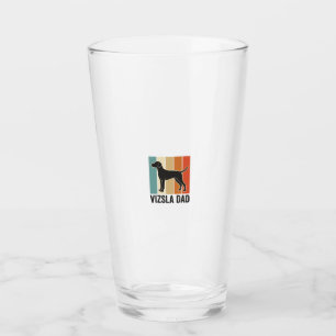 Vintage Vizsla Dad Dog Lover Shirt Design_1 Glass