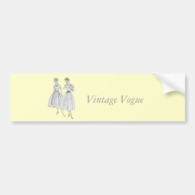 Vintage Vogue Bumper Sticker (Front)