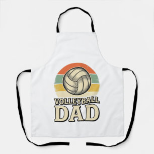 Vintage Volleyball Dad Retro Shirt Design_1 Apron