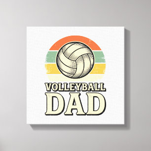 Vintage Volleyball Dad Retro Shirt Design_1 Canvas Print