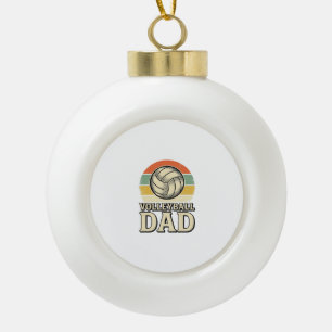 Vintage Volleyball Dad Retro Shirt Design_1 Ceramic Ball Christmas Ornament
