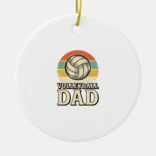 Vintage Volleyball Dad Retro Shirt Design_1 Ceramic Tree Decoration