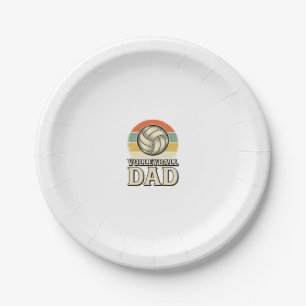 Vintage Volleyball Dad Retro Shirt Design_1 Paper Plate