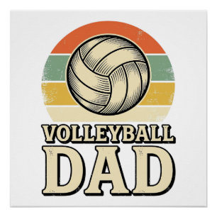 Vintage Volleyball Dad Retro Shirt Design_1 Poster