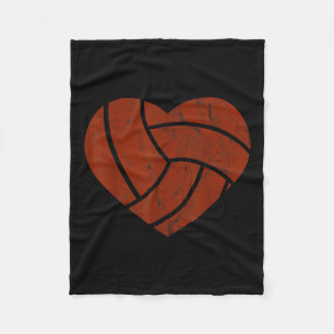 Vintage Volleyball Heart Gift Retro Player Valenti Fleece Blanket