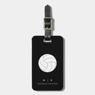 Vintage Volleyball Ocean Summer Monogram Custom Luggage Tag