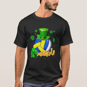 Vintage Volleyball St. Patrick's Day Shamrock Iris T-Shirt