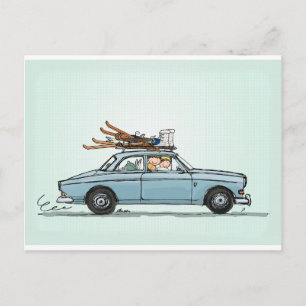 Vintage Volvo 122s Amazon Postcard