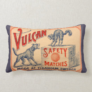 Vintage Vulcan Safety Match Label Lumbar Cushion