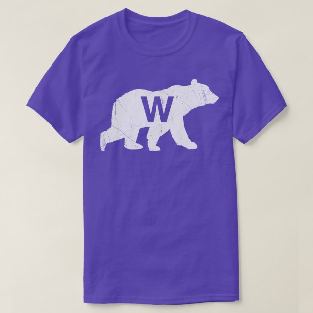 Vintage W Bear Blue T-Shirt (Design Front)