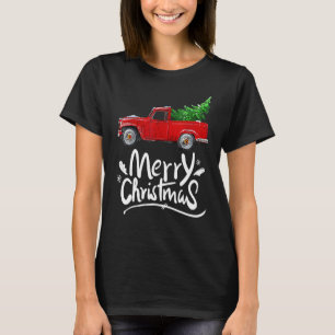 Vintage Wagon Red Truck Christmas Tree Pajama T-Shirt