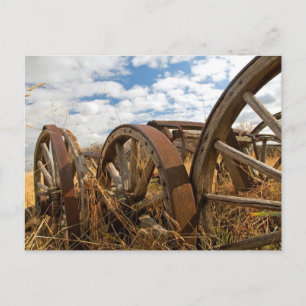 Vintage Wagon Wheels Postcard