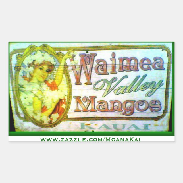Vintage Waimea Valley Mangoes Kauai Sticker (Front)