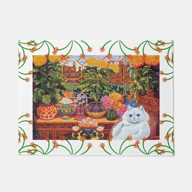 Vintage Wain Botanist Cat Doormat (Front)