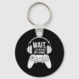 Vintage Wait I'm Finishing My Game Gaming  Key Ring
