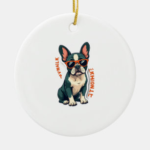 Vintage Walk Ill Think About It French Bulldog Fun Ceramic Tree Decoration