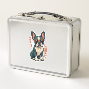 Vintage Walk Ill Think About It French Bulldog Fun Metal Lunch Box