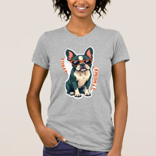 Vintage Walk Ill Think About It French Bulldog Fun T-Shirt