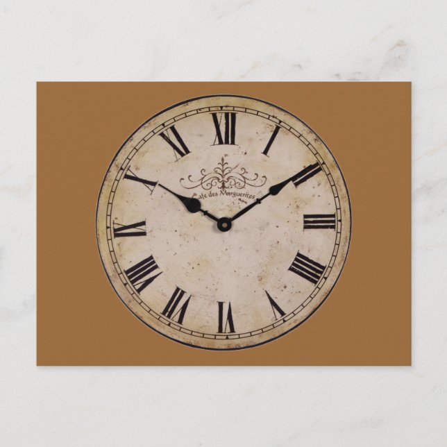 Vintage Wall Clock Postcard (Front)