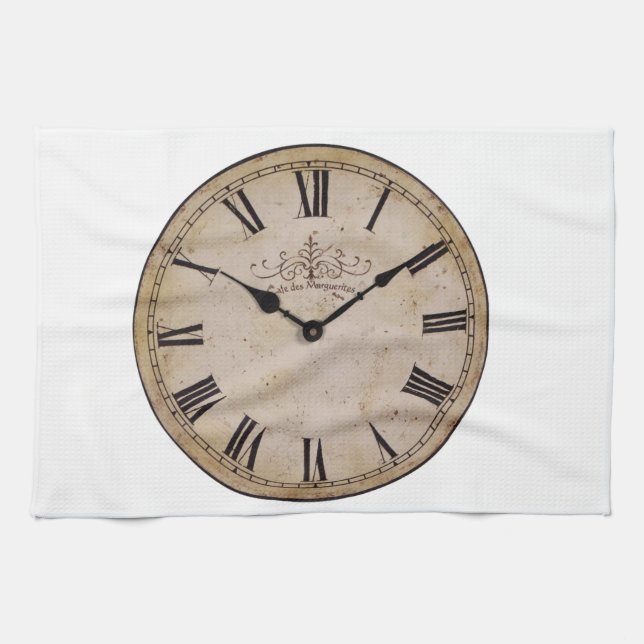 Vintage Wall Clock Tea Towel (Horizontal)
