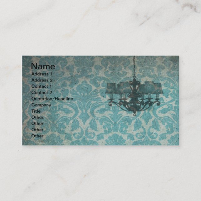Vintage Wallpaper and Chandelier Business Card (Front)