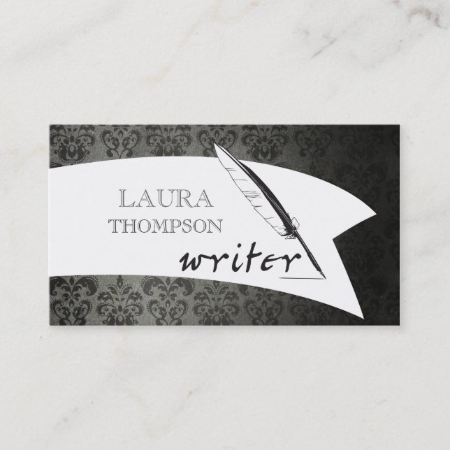 Vintage Wallpaper Author Writer  Business Cards (Front)