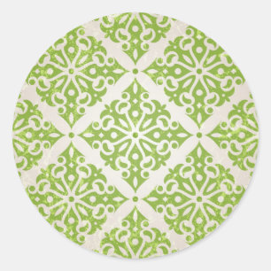 Vintage wallpaper classic round sticker