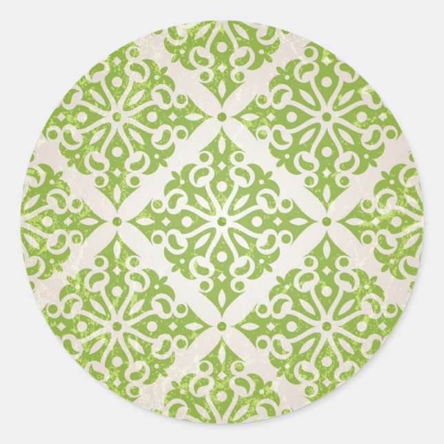 Vintage wallpaper classic round sticker (Front)