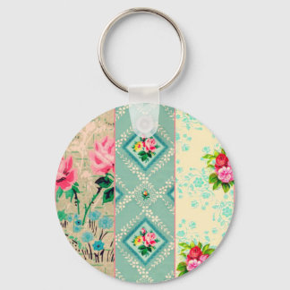Vintage wallpaper collage keychain